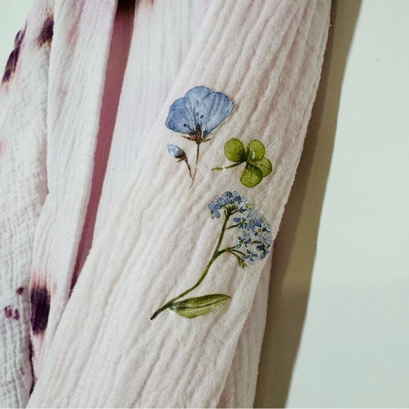 L*Space Tie Dye Women’s Collared Button Blazer Pink Purple White Floral Sleeve 6 - Picture 6 of 14